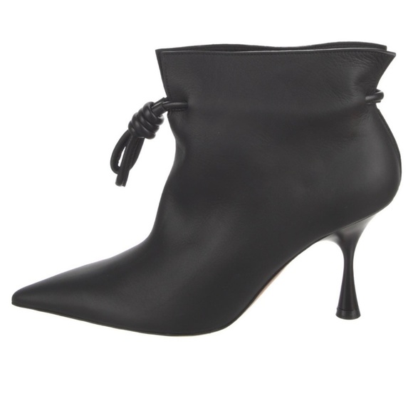 Loewe Black Pointed Toe Flamenco Ankle Stiletto Heel Pull On Boots Size 6 - Picture 1 of 12